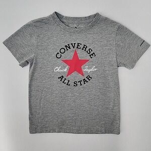 Converse All Star Graphic Tshirt Youth Small 6 Gray Unisex